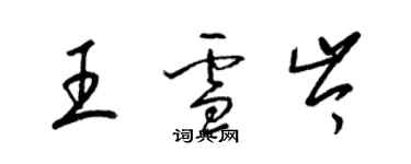 梁錦英王雪岑草書個性簽名怎么寫