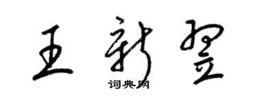 梁錦英王新翌草書個性簽名怎么寫