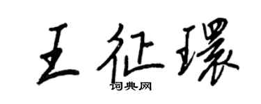王正良王征環行書個性簽名怎么寫