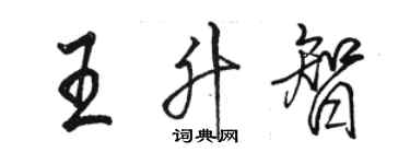 駱恆光王升智行書個性簽名怎么寫