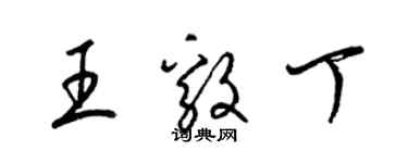 梁錦英王毅丁草書個性簽名怎么寫