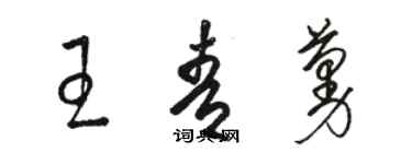 駱恆光王青蔓草書個性簽名怎么寫