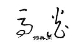 駱恆光馬炎草書個性簽名怎么寫