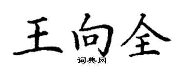 丁謙王向全楷書個性簽名怎么寫