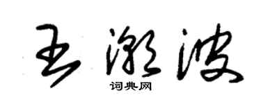 朱錫榮王潮波草書個性簽名怎么寫