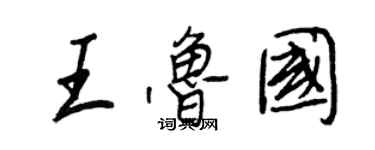 王正良王魯國行書個性簽名怎么寫