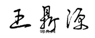 曾慶福王鼎源草書個性簽名怎么寫