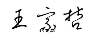 梁錦英王宗哲草書個性簽名怎么寫