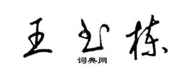梁錦英王書棟草書個性簽名怎么寫
