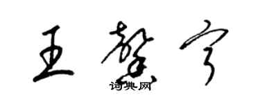 梁錦英王馨寧草書個性簽名怎么寫