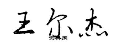 曾慶福王爾傑行書個性簽名怎么寫