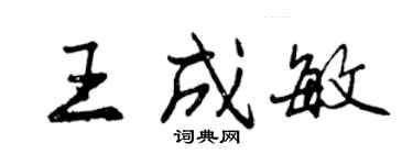 曾慶福王成敏行書個性簽名怎么寫
