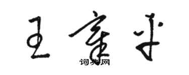 駱恆光王章平草書個性簽名怎么寫