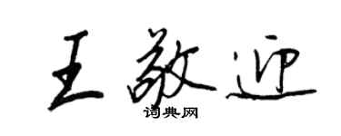 王正良王敬迎行書個性簽名怎么寫