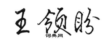 駱恆光王領盼行書個性簽名怎么寫