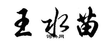 胡問遂王水苗行書個性簽名怎么寫