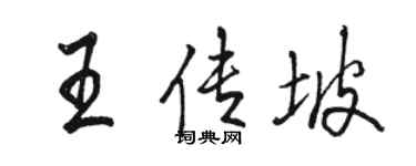 駱恆光王傳坡行書個性簽名怎么寫