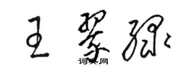 駱恆光王翠綠草書個性簽名怎么寫