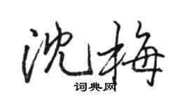 駱恆光沈梅行書個性簽名怎么寫