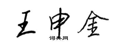 王正良王申金行書個性簽名怎么寫