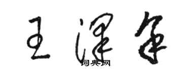 駱恆光王澤余草書個性簽名怎么寫