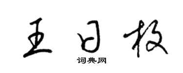 梁錦英王日枚草書個性簽名怎么寫