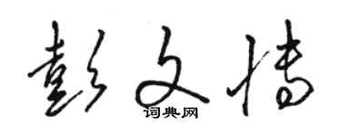 駱恆光彭文博草書個性簽名怎么寫