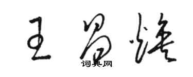 駱恆光王昌煥草書個性簽名怎么寫