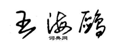 朱錫榮王海鷗草書個性簽名怎么寫