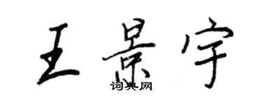 王正良王景宇行書個性簽名怎么寫