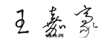 駱恆光王嘉豪草書個性簽名怎么寫