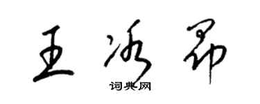 梁錦英王冰昂草書個性簽名怎么寫