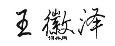 駱恆光王徽澤行書個性簽名怎么寫