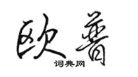 駱恆光歐普行書個性簽名怎么寫