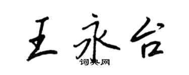 王正良王永台行書個性簽名怎么寫