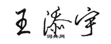 駱恆光王添宇行書個性簽名怎么寫