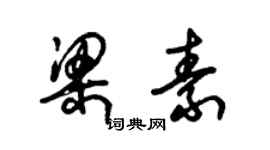 朱錫榮梁素草書個性簽名怎么寫