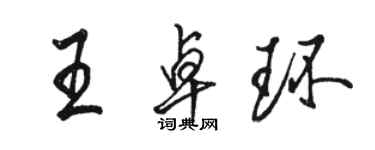 駱恆光王卓環行書個性簽名怎么寫