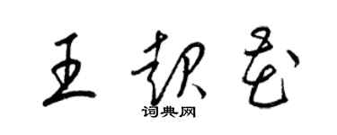 梁錦英王起花草書個性簽名怎么寫