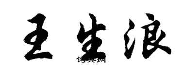 胡問遂王生浪行書個性簽名怎么寫