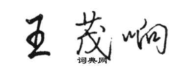 駱恆光王茂響行書個性簽名怎么寫