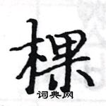 駱恆光寫的硬筆楷書棵