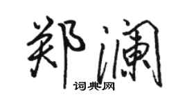 駱恆光鄭瀾行書個性簽名怎么寫