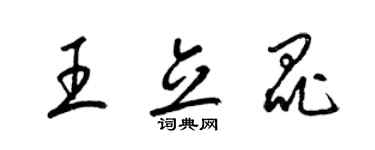 梁錦英王立昆草書個性簽名怎么寫