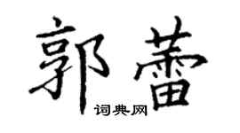 丁謙郭蕾楷書個性簽名怎么寫