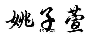 胡問遂姚子萱行書個性簽名怎么寫