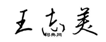 王正良王志美行書個性簽名怎么寫