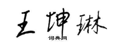 王正良王坤琳行書個性簽名怎么寫