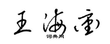 梁錦英王海沖草書個性簽名怎么寫