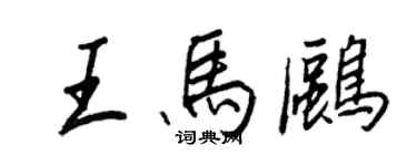 王正良王馬鷗行書個性簽名怎么寫